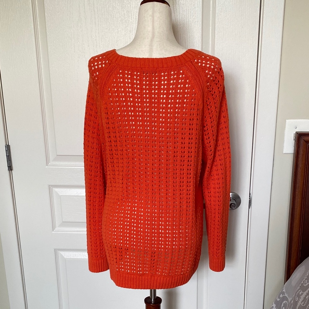Talbots Bright Orange Crew Neck Sweater, Size XLP NWT - Picture 2 of 5